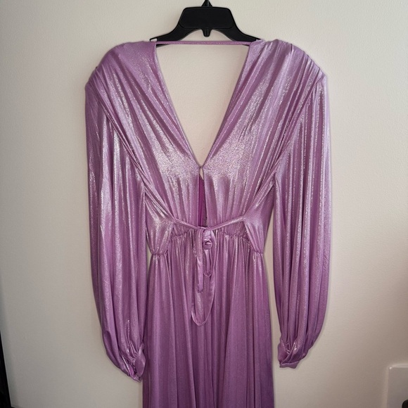 Bronx and Banco Zoe Lame Purple Shimmer Long Gown - Picture 6 of 14